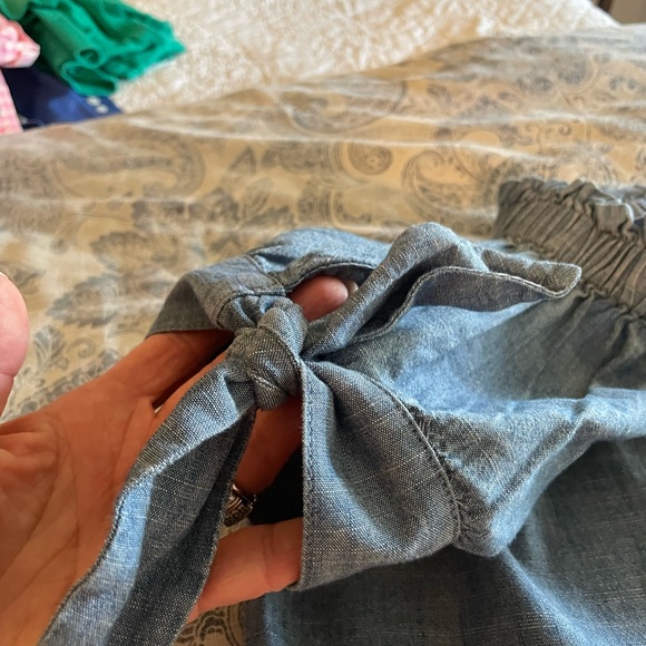 J. Crew chambray off the shoulder blouse - Picture 2 of 3